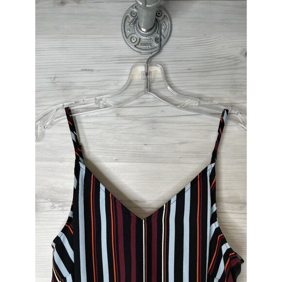 Halogen Cami Tank Top Womens Small Multicolor Striped Spaghetti Strap V Neck - Picture 2 of 8